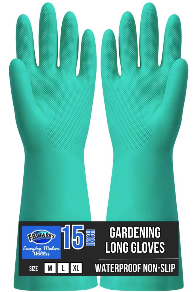 F8Wares Nitrile Best Gardening Gloves